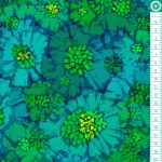 virágminta - color wheel - daisies in teal - designer pamutvászon méteráru