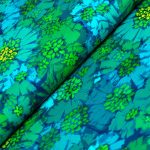 virágminta - color wheel - daisies in teal - designer pamutvászon méteráru