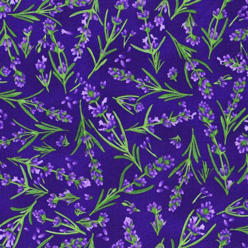 levendula - lavender blessings in purple - designer pamutvászon méteráru