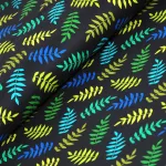 páfrány levelek - alphabetosaurus - leaves in black - designer pamutvászon méteráru