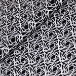 rózsa - jardin noir - geometric roses in jet - designer pamutvászon méteráru