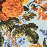 nyári csokor - Kaffe Fassett collective - summer bouquet in brown - designer pamut méteráru