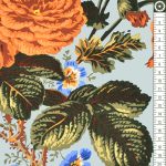 nyári csokor - Kaffe Fassett collective - summer bouquet in brown - designer pamut méteráru