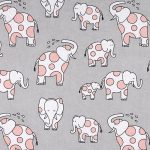 baby zoo - endearing elephants in cloud - designer flanel méteráru