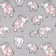 baby zoo - endearing elephants in cloud - designer flanel méteráru