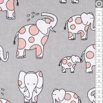 baby zoo - endearing elephants in cloud - designer flanel méteráru
