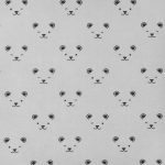 medve fej - little savannah flannel - bear faces in grey - designer pamut flanel méteráru