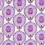 quill essex - medallions in eggplant - designer lenvászon textil