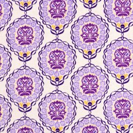   quill essex - medallions in eggplant - designer lenvászon textil