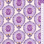 quill essex - medallions in eggplant - designer lenvászon textil