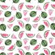 görögdinnye - watermelon on white - európai pamut puplin méteráru méteráru