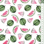 görögdinnye - watermelon on white - európai pamut puplin méteráru méteráru