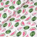 görögdinnye - watermelon on white - európai pamut puplin méteráru méteráru