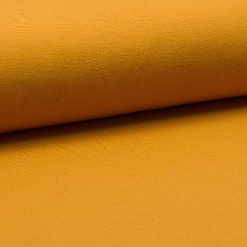 mustár - mustard - elasztikus pamut fésült futter méteráru