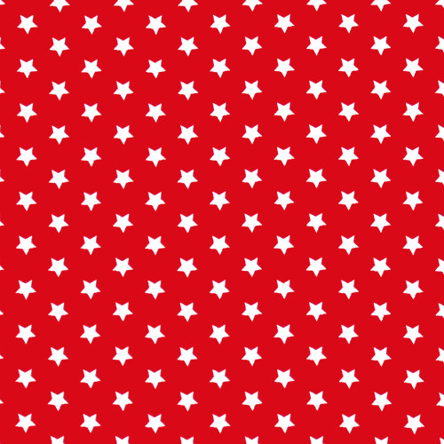 little stars on red - designer pamut puplin méteráru