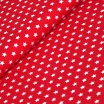 little stars on red - európai pamut puplin méteráru méteráru