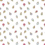 fagyi - tiny icecream on white - európai pamut puplin méteráru