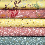 apró virágok - organic garden - spring flowers in yellow - európai biopamut puplin méteráru