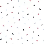 kis horgony - small anchors on white - európai pamut puplin méteráru
