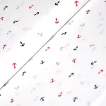 kis horgony - small anchors on white - európai pamut puplin méteráru
