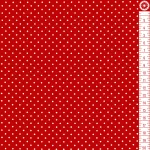 apró pöttyök - small polka dot in red - európai pamut puplin méteráru