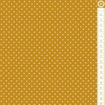 apró pöttyök - small polka dot in ocher - európai pamut puplin méteráru