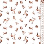 erdei állatok - forest animals on white - európai pamut puplin méteráru