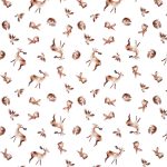 erdei állatok - forest animals on white - európai pamut puplin méteráru