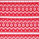 norvég minta - nordic pattern in red - európai pamut puplin méteráru