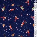 diótörő - nutcracker in navy - európai pamut puplin méteráru