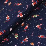 diótörő - nutcracker in navy - európai pamut puplin méteráru