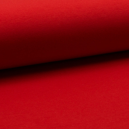 piros - elasztikus pamut fésült futter méteráru