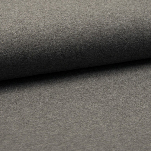dark grey melange - elasztikus pamut fésült futter méteráru