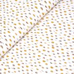 ovális pöttyök - organic - beans in ocher - designer biopamut méteráru