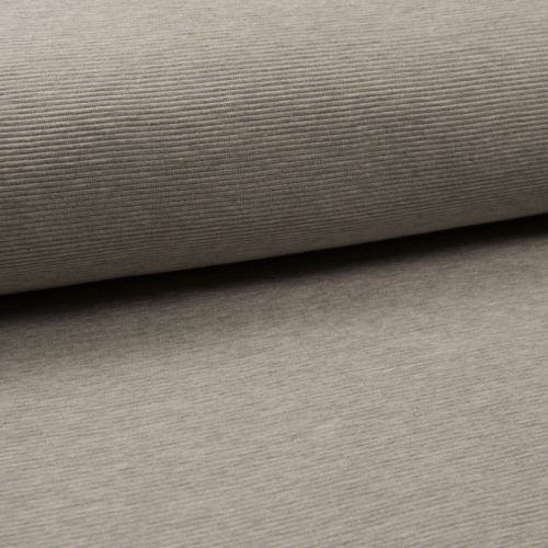 grey melange - vastag, bordás, pamut jersey - ottoman rib méteráru