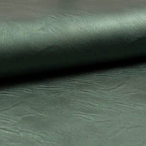metallic leather - dusty green - metálfényű zöld textilbőr méteráru
