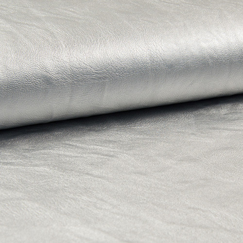 metallic leather - silver - textilbőr méteráru