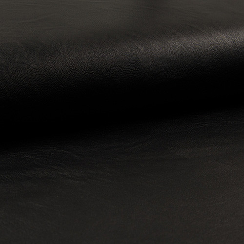 metallic leather - black - textilbőr méteráru