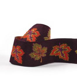 burgundy leaves - szövött szalag