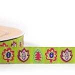 leaves on green - szövött szalag