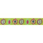 leaves on green - szövött szalag