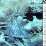 waves in blue - mintás softshell méteráru