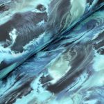 waves in blue - mintás softshell méteráru