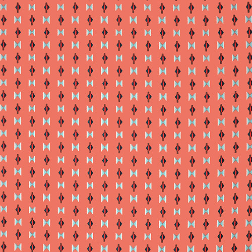 pattern on coral - pamutszatén méteráru