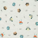 kalóz - sweet pirate in light grey melange - mintás pamut jersey méteráru