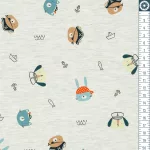 kalóz - sweet pirate in light grey melange - mintás pamut jersey méteráru