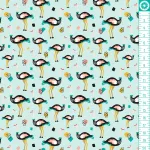 strucc - camel bird in mint - mintás pamut jersey méteráru