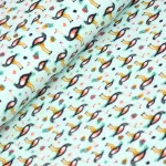 strucc - camel bird in mint - mintás pamut jersey méteráru