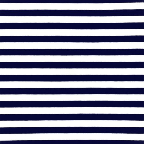 stripes navy and white - mintás jersey méteráru