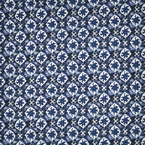 javanese pattern in blue - európai pamut puplin méteráru